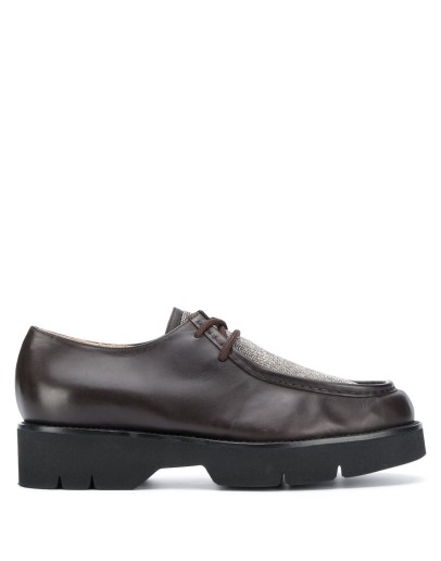 bead embellished chunky sole loafers
