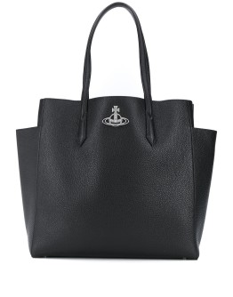 logo plaque zipped tote bag 