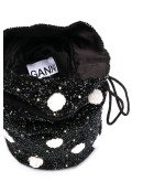 polka dot beaded bucket bag
