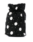 polka dot beaded bucket bag