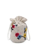 floral beaded bucket bag