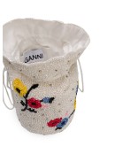 floral beaded bucket bag