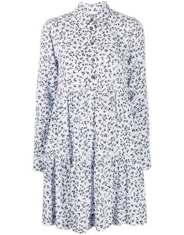 floral print pleated shirt dress