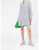 floral print pleated shirt dress