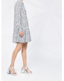 floral print pleated shirt dress
