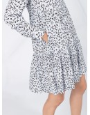 floral print pleated shirt dress