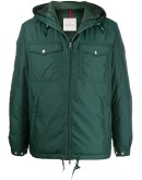 flap pockets zipped hooded jacket