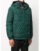 flap pockets zipped hooded jacket