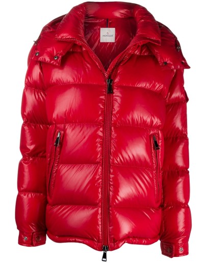 quilted hooded zipped jacket