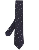 geometric pattern silk tie