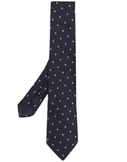 geometric pattern silk tie