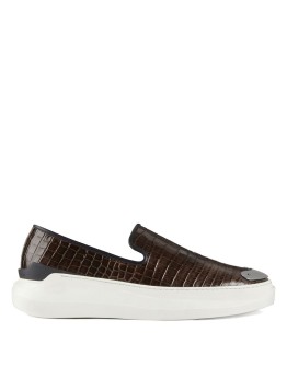 crocodile embossed loafers