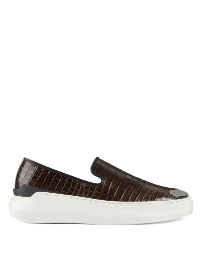 crocodile embossed loafers