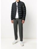 embossed logo quilted jacket