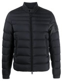 embossed logo quilted jacket