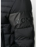 embossed logo quilted jacket