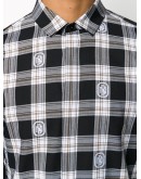 embroidered-logo checkered shirt