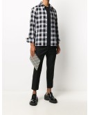 embroidered-logo checkered shirt