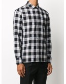embroidered-logo checkered shirt