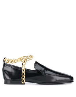 chain ankle strap loafers