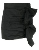 ruffle-detail wrap-silhouette shorts