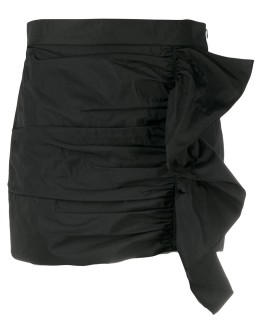 ruffle-detail wrap-silhouette shorts