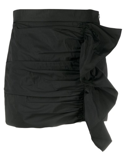 ruffle-detail wrap-silhouette shorts