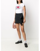 ruffle-detail wrap-silhouette shorts