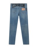 text-print slim-fit jeans