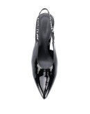 pointed pantent mules