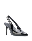 pointed pantent mules