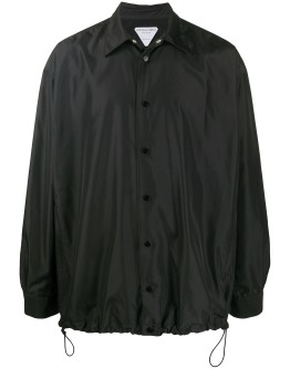 shirt-style drawstring-hem coat