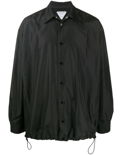shirt-style drawstring-hem coat