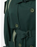 bi-colour belted trench coat