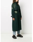 bi-colour belted trench coat