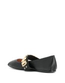 lettering logo ballerina shoes