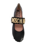 lettering logo ballerina shoes