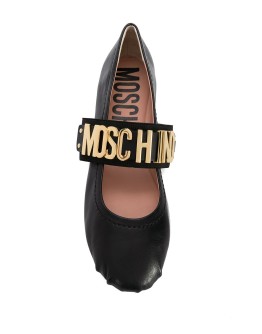 lettering logo ballerina shoes