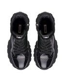 patent-finish lace-up boots