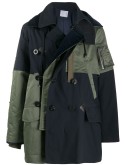double breasted panelled coat