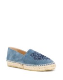 Tiger embroidered suede espadrilles