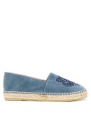 Tiger embroidered suede espadrilles