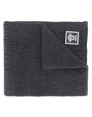 logo-patch wool scarf
