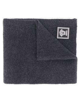 logo-patch wool scarf