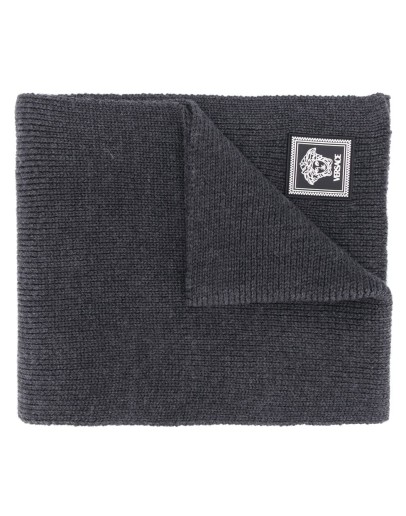 logo-patch wool scarf