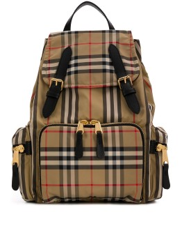 Vintage check backpack