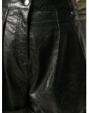 leather straight leg shorts