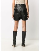 leather straight leg shorts
