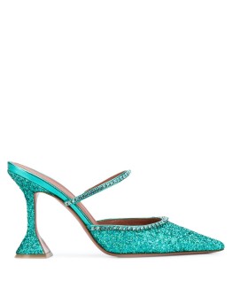 Gilda crystal-embellished glitter mules