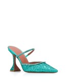 Gilda crystal-embellished glitter mules